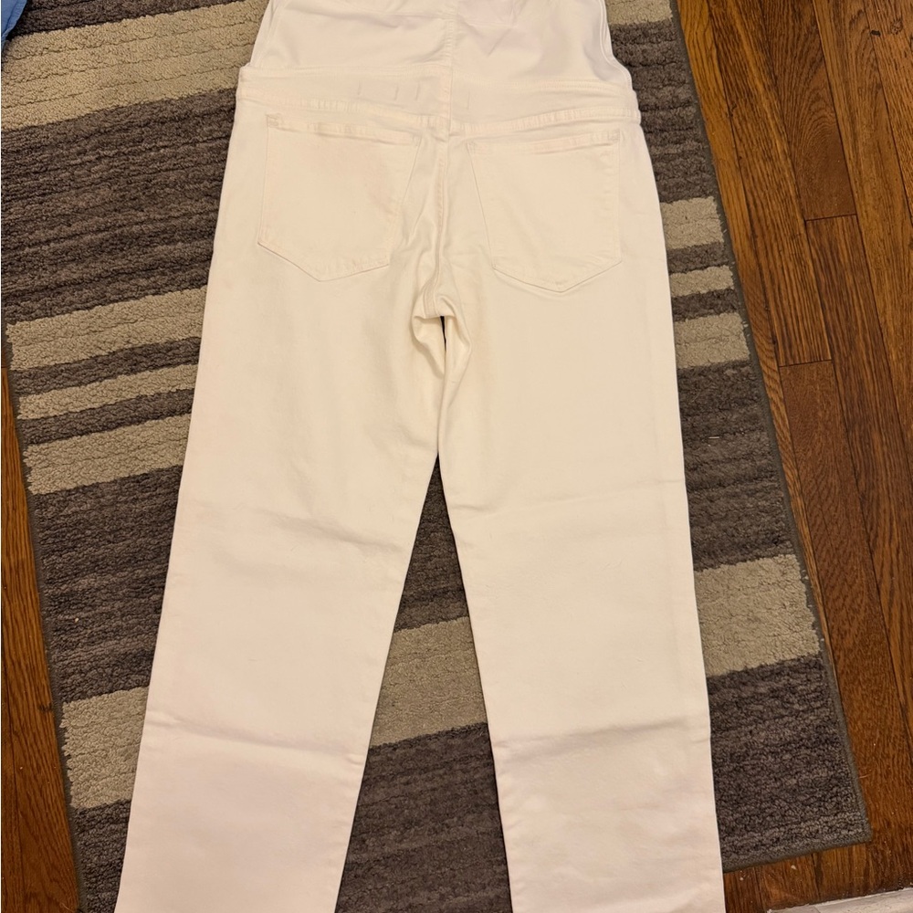 White Maternity Straight-Leg Jeans
